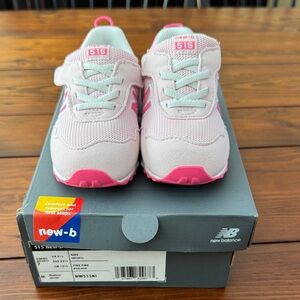New Balance Kids' 515 Light Pink and Hot Pink Sneakers